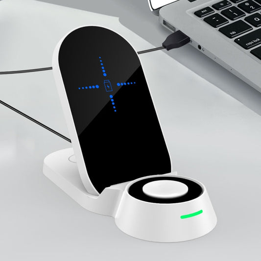 H22 3 In 1 Multi-function Foldable Smart Wireless Charger for Smart Phones & iWatches & AirPods(White) - Wireless Charger by buy2fix | Online Shopping UK | buy2fix
