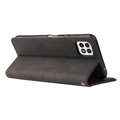 For Samsung Galaxy A22 5G Dual-color Splicing Horizontal Flip PU Leather Case with Holder & Card Slots & Wallet(Black) by buy2fix