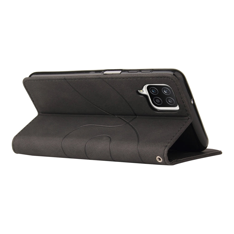 For Samsung Galaxy A12 5G Dual-color Splicing Horizontal Flip PU Leather Case with Holder & Card Slots & Wallet(Black) by buy2fix