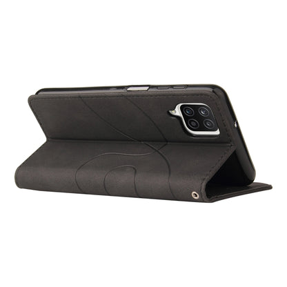 For Samsung Galaxy A12 5G Dual-color Splicing Horizontal Flip PU Leather Case with Holder & Card Slots & Wallet(Black) by buy2fix