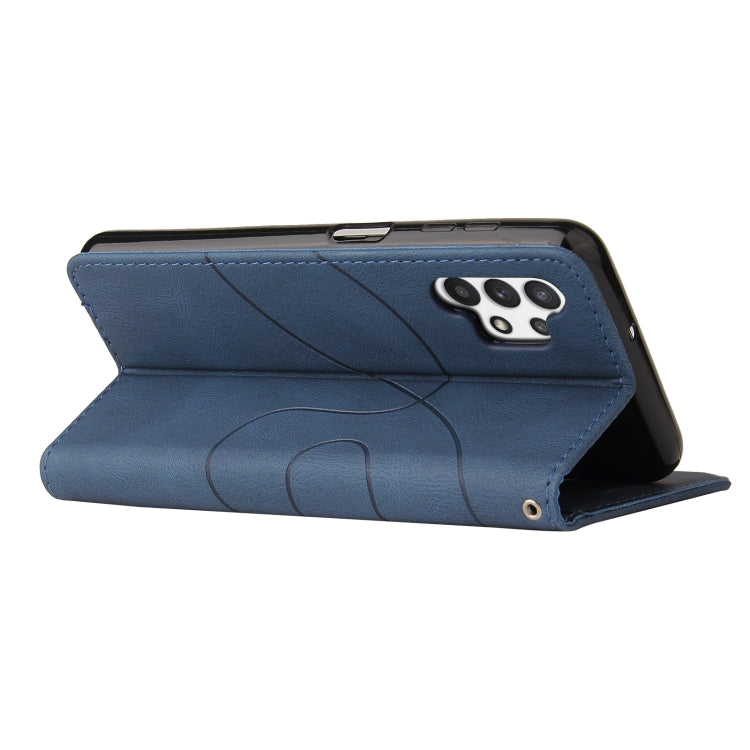 For Samsung Galaxy A32 5G Dual-color Splicing Horizontal Flip PU Leather Case with Holder & Card Slots & Wallet(Blue) by buy2fix