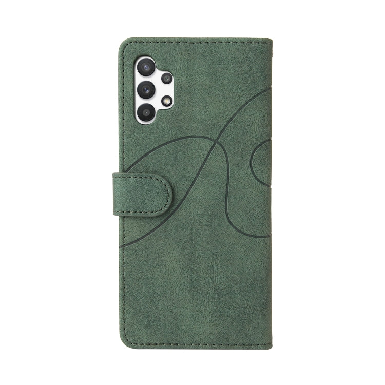 For Samsung Galaxy A32 5G Dual-color Splicing Horizontal Flip PU Leather Case with Holder & Card Slots & Wallet(Green) by buy2fix