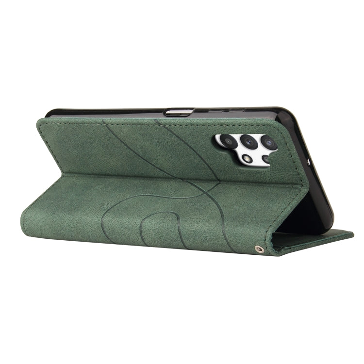 For Samsung Galaxy A32 5G Dual-color Splicing Horizontal Flip PU Leather Case with Holder & Card Slots & Wallet(Green) by buy2fix