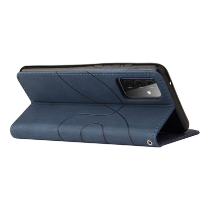 For Samsung Galaxy A72 5G / 4G Dual-color Splicing Horizontal Flip PU Leather Case with Holder & Card Slots & Wallet(Blue) by buy2fix