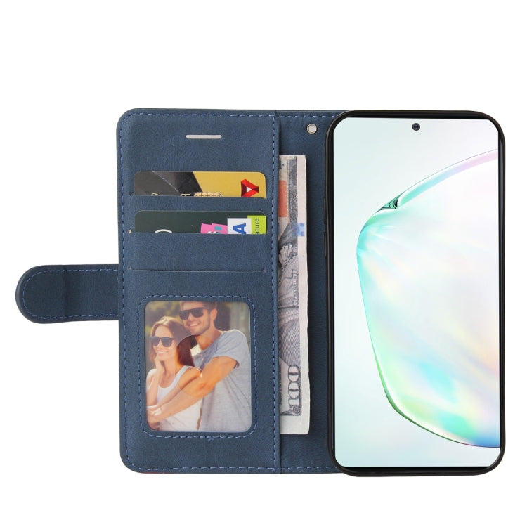 For Samsung Galaxy Note10 Lite / A81 Dual-color Splicing Horizontal Flip PU Leather Case with Holder & Card Slots & Wallet(Blue) by buy2fix