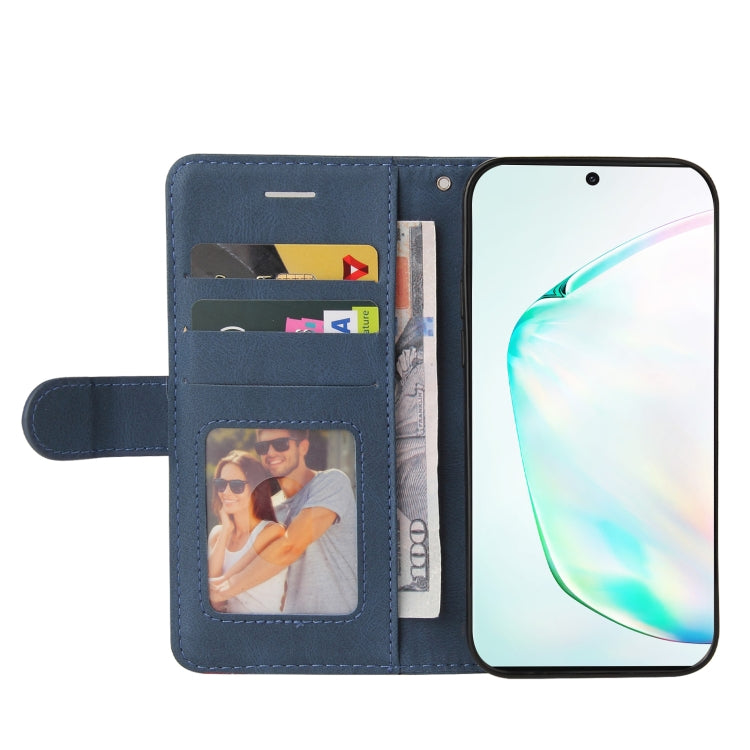 For Samsung Galaxy Note10+ Dual-color Splicing Horizontal Flip PU Leather Case with Holder & Card Slots & Wallet(Blue) by buy2fix