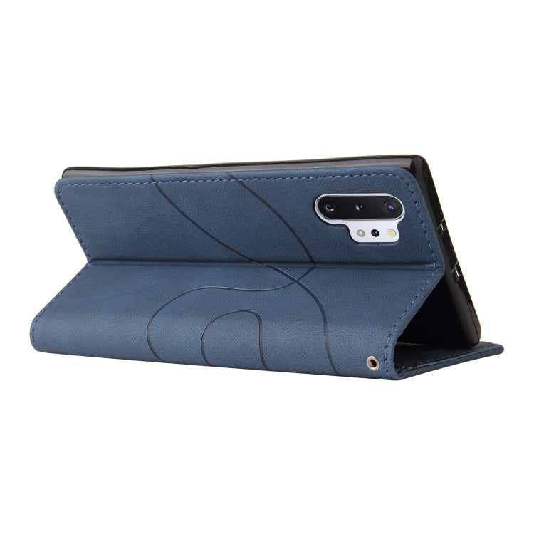 For Samsung Galaxy Note10+ Dual-color Splicing Horizontal Flip PU Leather Case with Holder & Card Slots & Wallet(Blue) by buy2fix