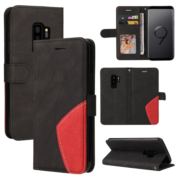 For Samsung Galaxy S9+ Dual-color Splicing Horizontal Flip PU Leather Case with Holder & Card Slots & Wallet(Black) by buy2fix