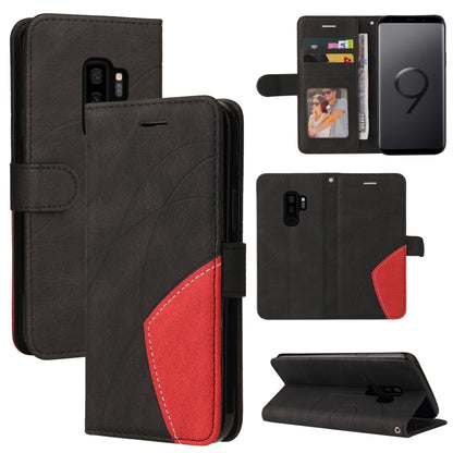 For Samsung Galaxy S9+ Dual-color Splicing Horizontal Flip PU Leather Case with Holder & Card Slots & Wallet(Black) by buy2fix
