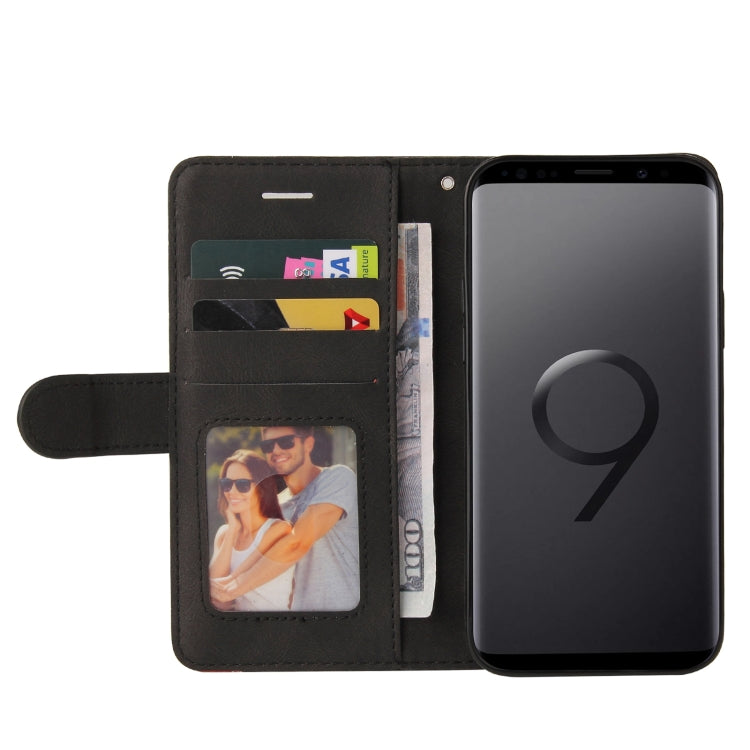 For Samsung Galaxy S9+ Dual-color Splicing Horizontal Flip PU Leather Case with Holder & Card Slots & Wallet(Black) by buy2fix