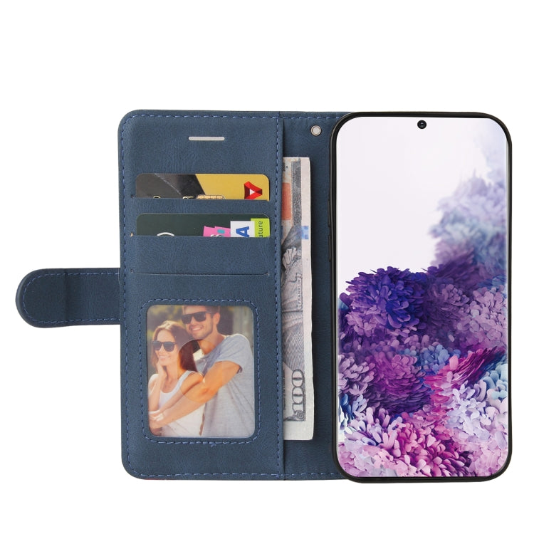 For Samsung Galaxy S20 Dual-color Splicing Horizontal Flip PU Leather Case with Holder & Card Slots & Wallet(Blue) by buy2fix