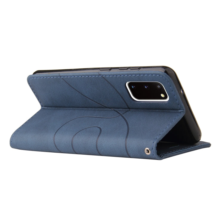 For Samsung Galaxy S20 Dual-color Splicing Horizontal Flip PU Leather Case with Holder & Card Slots & Wallet(Blue) by buy2fix