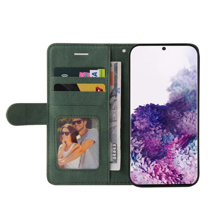 For Samsung Galaxy S20 Dual-color Splicing Horizontal Flip PU Leather Case with Holder & Card Slots & Wallet(Green) by buy2fix