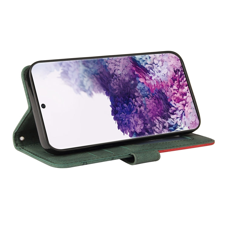 For Samsung Galaxy S20 Dual-color Splicing Horizontal Flip PU Leather Case with Holder & Card Slots & Wallet(Green) by buy2fix