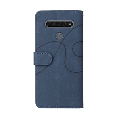 For LG K61 Dual-color Splicing Horizontal Flip PU Leather Case with Holder & Card Slots & Wallet(Blue) - LG Cases by buy2fix | Online Shopping UK | buy2fix