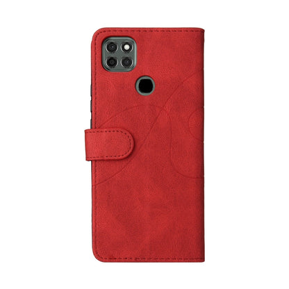 For Motorola Moto G9 Power Dual-color Splicing Horizontal Flip PU Leather Case with Holder & Card Slots & Wallet(Red) - Motorola Cases by buy2fix | Online Shopping UK | buy2fix