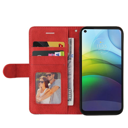 For Motorola Moto G9 Power Dual-color Splicing Horizontal Flip PU Leather Case with Holder & Card Slots & Wallet(Red) - Motorola Cases by buy2fix | Online Shopping UK | buy2fix