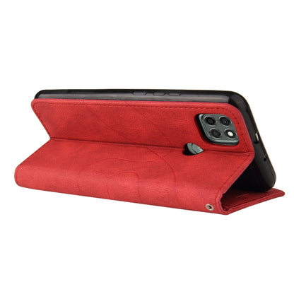 For Motorola Moto G9 Power Dual-color Splicing Horizontal Flip PU Leather Case with Holder & Card Slots & Wallet(Red) - Motorola Cases by buy2fix | Online Shopping UK | buy2fix