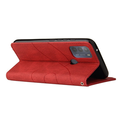 For Motorola Moto G50 Dual-color Splicing Horizontal Flip PU Leather Case with Holder & Card Slots & Wallet(Red) - Motorola Cases by buy2fix | Online Shopping UK | buy2fix