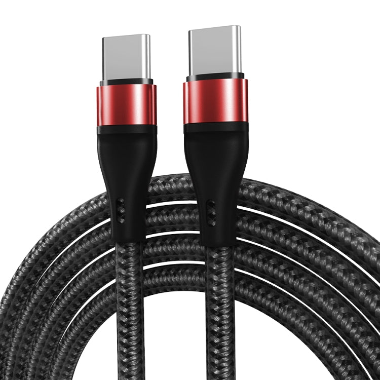 PD 60W USB-C / Type-C to USB-C / Type-C Fast Charging Nylon Braided Data Cable, Cable Length:1m(Red) by buy2fix