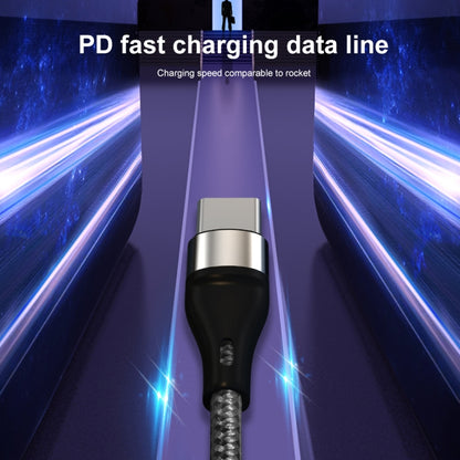 PD 60W USB-C / Type-C to USB-C / Type-C Fast Charging Nylon Braided Data Cable, Cable Length:1m(Silver) by buy2fix
