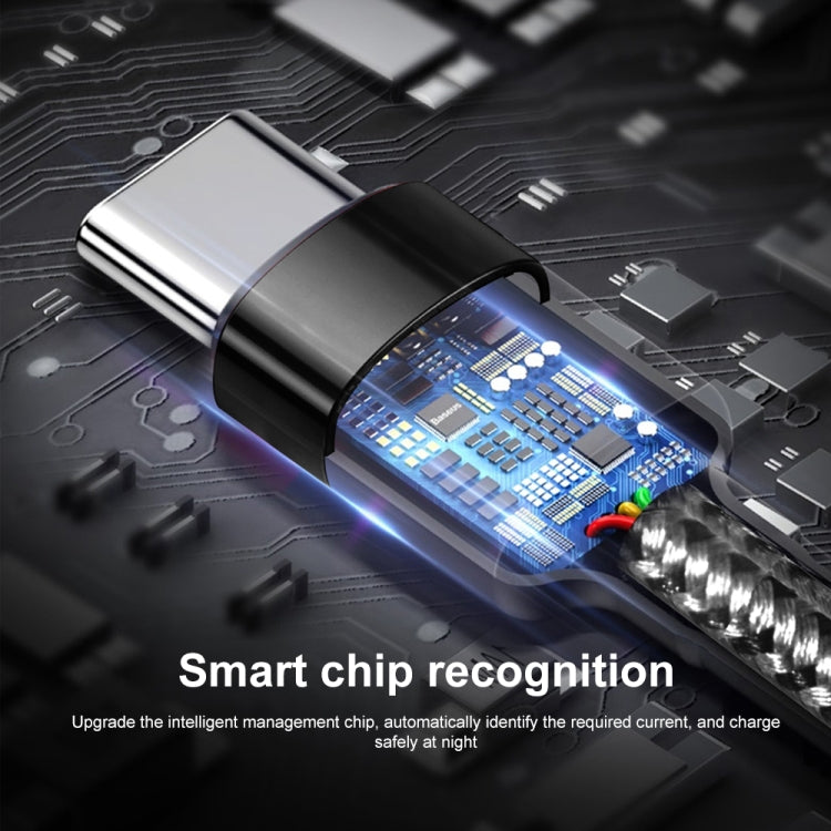 PD 60W USB-C / Type-C to USB-C / Type-C Fast Charging Nylon Braided Data Cable, Cable Length:1m(Silver) by buy2fix