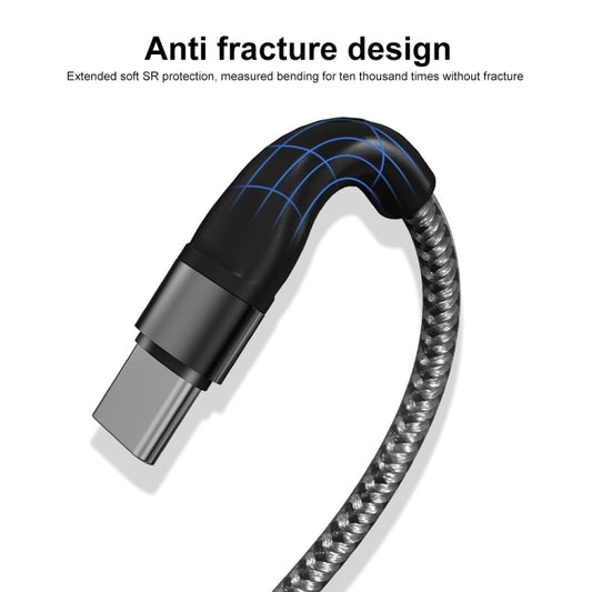PD 60W USB-C / Type-C to USB-C / Type-C Fast Charging Nylon Braided Data Cable, Cable Length:2m(Black) - USB-C & Type-C Cable by buy2fix | Online Shopping UK | buy2fix