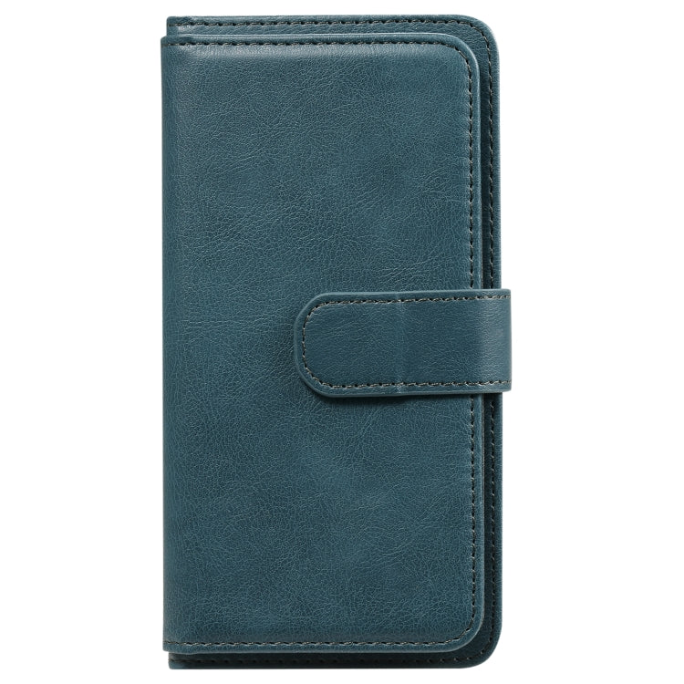 For OPPO A72 5G / A73 5G Multifunctional Magnetic Copper Buckle Horizontal Flip Solid Color Leather Case with 10 Card Slots & Wallet & Holder & Photo Frame(Dark Green) - OPPO Cases by buy2fix | Online Shopping UK | buy2fix
