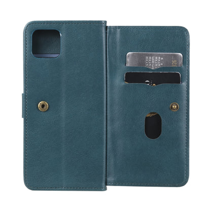For OPPO A72 5G / A73 5G Multifunctional Magnetic Copper Buckle Horizontal Flip Solid Color Leather Case with 10 Card Slots & Wallet & Holder & Photo Frame(Dark Green) - OPPO Cases by buy2fix | Online Shopping UK | buy2fix