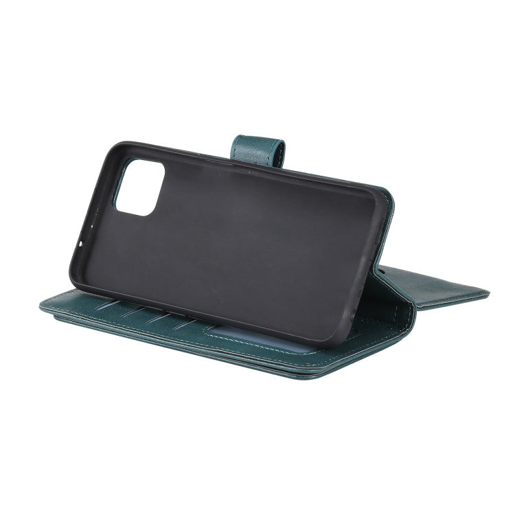 For OPPO A72 5G / A73 5G Multifunctional Magnetic Copper Buckle Horizontal Flip Solid Color Leather Case with 10 Card Slots & Wallet & Holder & Photo Frame(Dark Green) - OPPO Cases by buy2fix | Online Shopping UK | buy2fix