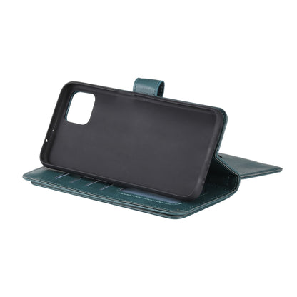 For OPPO A72 5G / A73 5G Multifunctional Magnetic Copper Buckle Horizontal Flip Solid Color Leather Case with 10 Card Slots & Wallet & Holder & Photo Frame(Dark Green) - OPPO Cases by buy2fix | Online Shopping UK | buy2fix