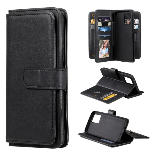 For OPPO Realme 8 Pro Multifunctional Magnetic Copper Buckle Horizontal Flip Solid Color Leather Case with 10 Card Slots & Wallet & Holder & Photo Frame(Black) - Realme Cases by buy2fix | Online Shopping UK | buy2fix