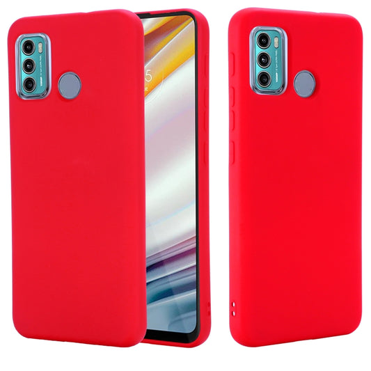 For Motorola Moto G60 Solid Color Liquid Silicone Dropproof Full Coverage Protective Case(Red) - Motorola Cases by buy2fix | Online Shopping UK | buy2fix