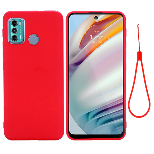 For Motorola Moto G60 Solid Color Liquid Silicone Dropproof Full Coverage Protective Case(Red) - Motorola Cases by buy2fix | Online Shopping UK | buy2fix