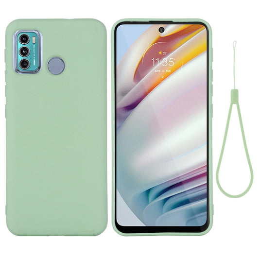 For Motorola Moto G60 Solid Color Liquid Silicone Dropproof Full Coverage Protective Case(Green) - Motorola Cases by buy2fix | Online Shopping UK | buy2fix