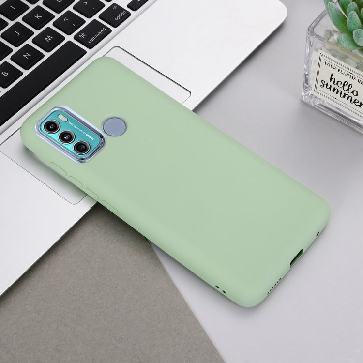 For Motorola Moto G60 Solid Color Liquid Silicone Dropproof Full Coverage Protective Case(Green) - Motorola Cases by buy2fix | Online Shopping UK | buy2fix