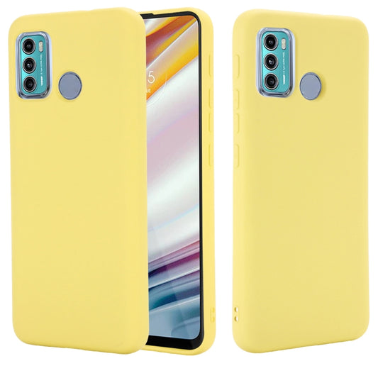 For Motorola Moto G60 Solid Color Liquid Silicone Dropproof Full Coverage Protective Case(Yellow) - Motorola Cases by buy2fix | Online Shopping UK | buy2fix