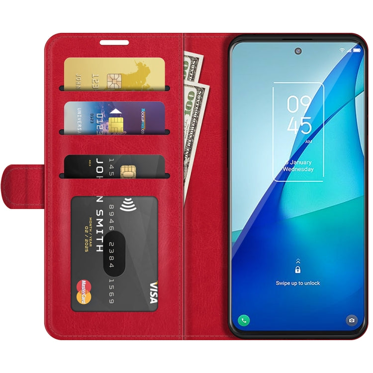 For TCL 20S / 20 5G / 20L R64 Texture Single Horizontal Flip Protective Case with Holder & Card Slots & Wallet& Photo Frame(Red) - TCL by buy2fix | Online Shopping UK | buy2fix