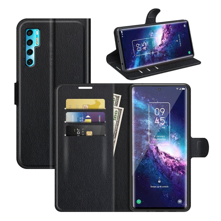 For TCL 20 Pro 5G Litchi Texture Horizontal Flip Protective Case with Holder & Card Slots & Wallet(Black) - TCL by buy2fix | Online Shopping UK | buy2fix
