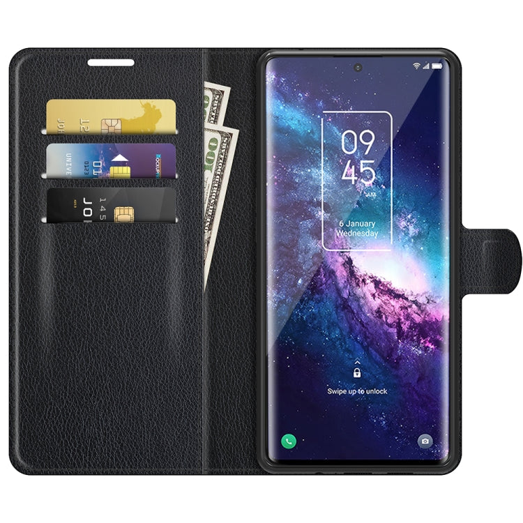 For TCL 20 Pro 5G Litchi Texture Horizontal Flip Protective Case with Holder & Card Slots & Wallet(Black) - TCL by buy2fix | Online Shopping UK | buy2fix