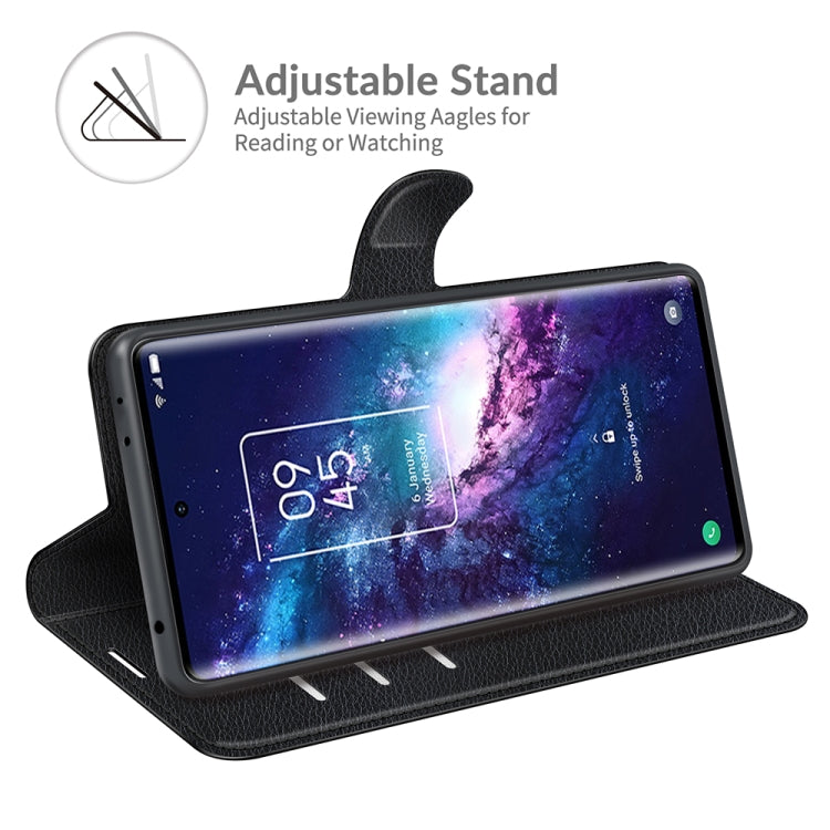 For TCL 20 Pro 5G Litchi Texture Horizontal Flip Protective Case with Holder & Card Slots & Wallet(Black) - TCL by buy2fix | Online Shopping UK | buy2fix