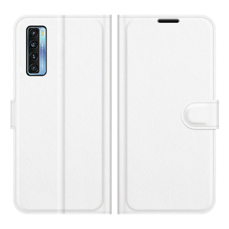 For TCL 20S / 20 5G / 20L Litchi Texture Horizontal Flip Protective Case with Holder & Card Slots & Wallet(White) - TCL by buy2fix | Online Shopping UK | buy2fix