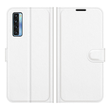 For TCL 20S / 20 5G / 20L Litchi Texture Horizontal Flip Protective Case with Holder & Card Slots & Wallet(White) - TCL by buy2fix | Online Shopping UK | buy2fix