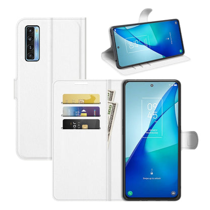 For TCL 20S / 20 5G / 20L Litchi Texture Horizontal Flip Protective Case with Holder & Card Slots & Wallet(White) - TCL by buy2fix | Online Shopping UK | buy2fix