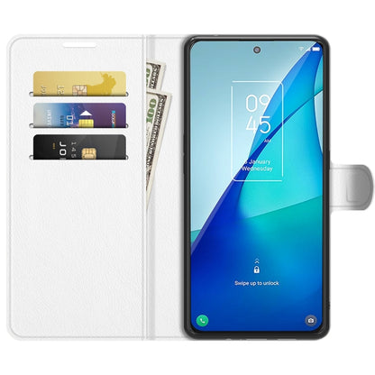 For TCL 20S / 20 5G / 20L Litchi Texture Horizontal Flip Protective Case with Holder & Card Slots & Wallet(White) - TCL by buy2fix | Online Shopping UK | buy2fix