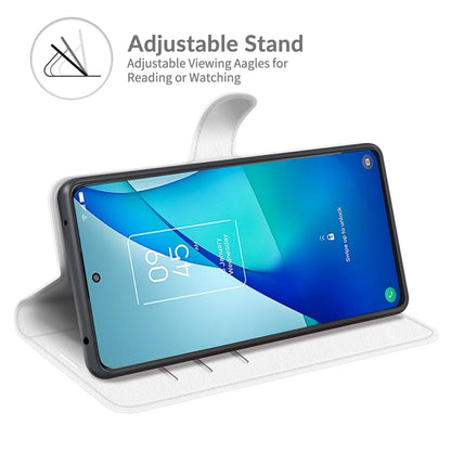 For TCL 20S / 20 5G / 20L Litchi Texture Horizontal Flip Protective Case with Holder & Card Slots & Wallet(White) - TCL by buy2fix | Online Shopping UK | buy2fix