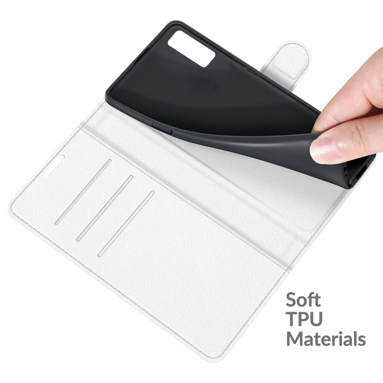 For TCL 20S / 20 5G / 20L Litchi Texture Horizontal Flip Protective Case with Holder & Card Slots & Wallet(White) - TCL by buy2fix | Online Shopping UK | buy2fix