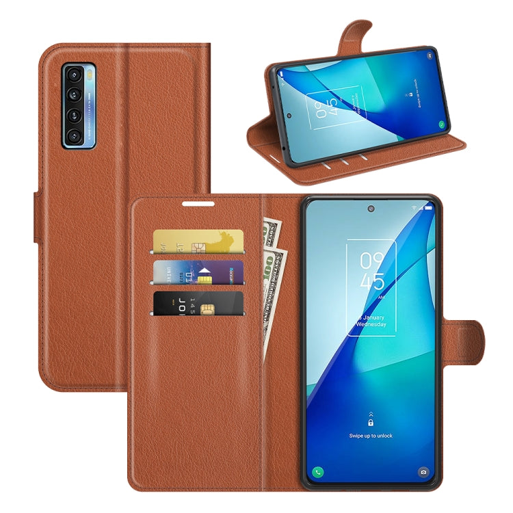 For TCL 20S / 20 5G / 20L Litchi Texture Horizontal Flip Protective Case with Holder & Card Slots & Wallet(Brown) - TCL by buy2fix | Online Shopping UK | buy2fix