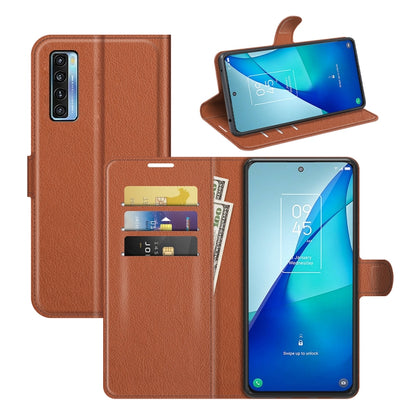 For TCL 20S / 20 5G / 20L Litchi Texture Horizontal Flip Protective Case with Holder & Card Slots & Wallet(Brown) - TCL by buy2fix | Online Shopping UK | buy2fix
