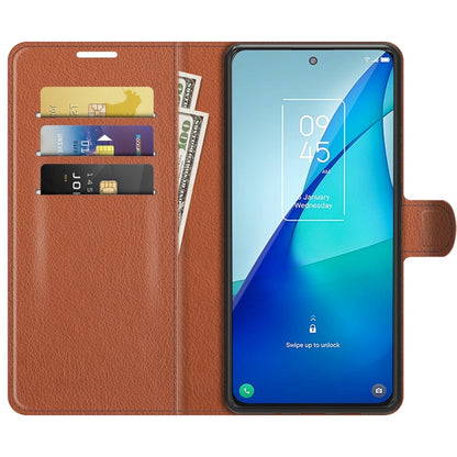 For TCL 20S / 20 5G / 20L Litchi Texture Horizontal Flip Protective Case with Holder & Card Slots & Wallet(Brown) - TCL by buy2fix | Online Shopping UK | buy2fix